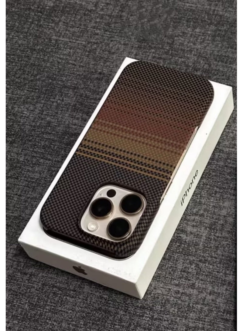 iPhone 15 Pro max Case  with Camera Control Button, Compatible with MagSafe, Ultra-Slim Case with Caseless Touch Feeling, 1500D Aramid Fiber Woven Glints of Gold - Image 4