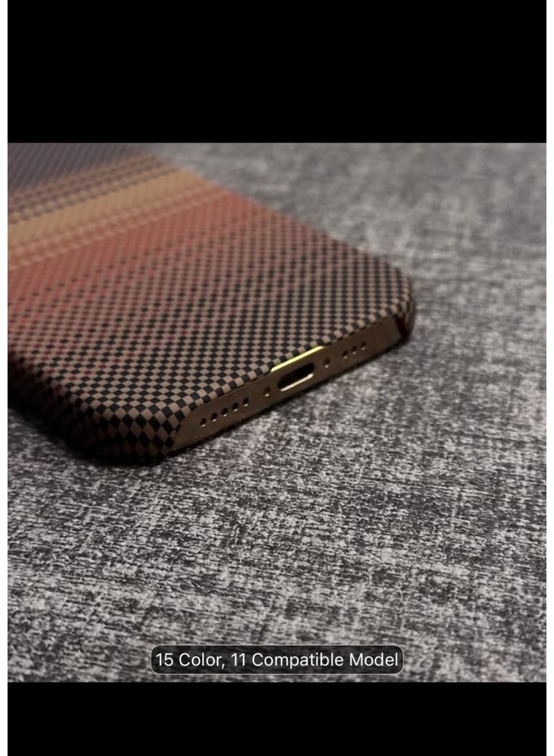 iPhone 15 Pro max Case  with Camera Control Button, Compatible with MagSafe, Ultra-Slim Case with Caseless Touch Feeling, 1500D Aramid Fiber Woven Glints of Gold - Image 2