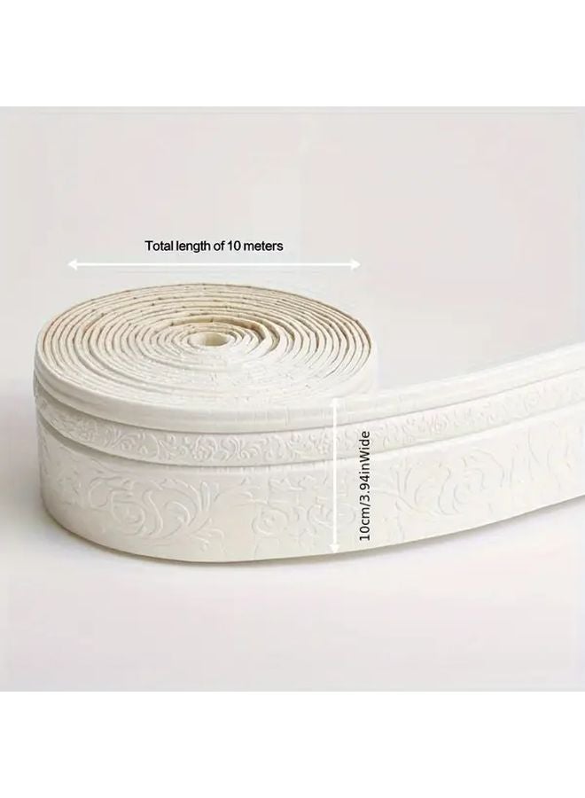 Self Adhesive Foam Tape Continuous 3937 Inch Baseboard Silvery Gray Peel Stick Wall Decoration - Image 4