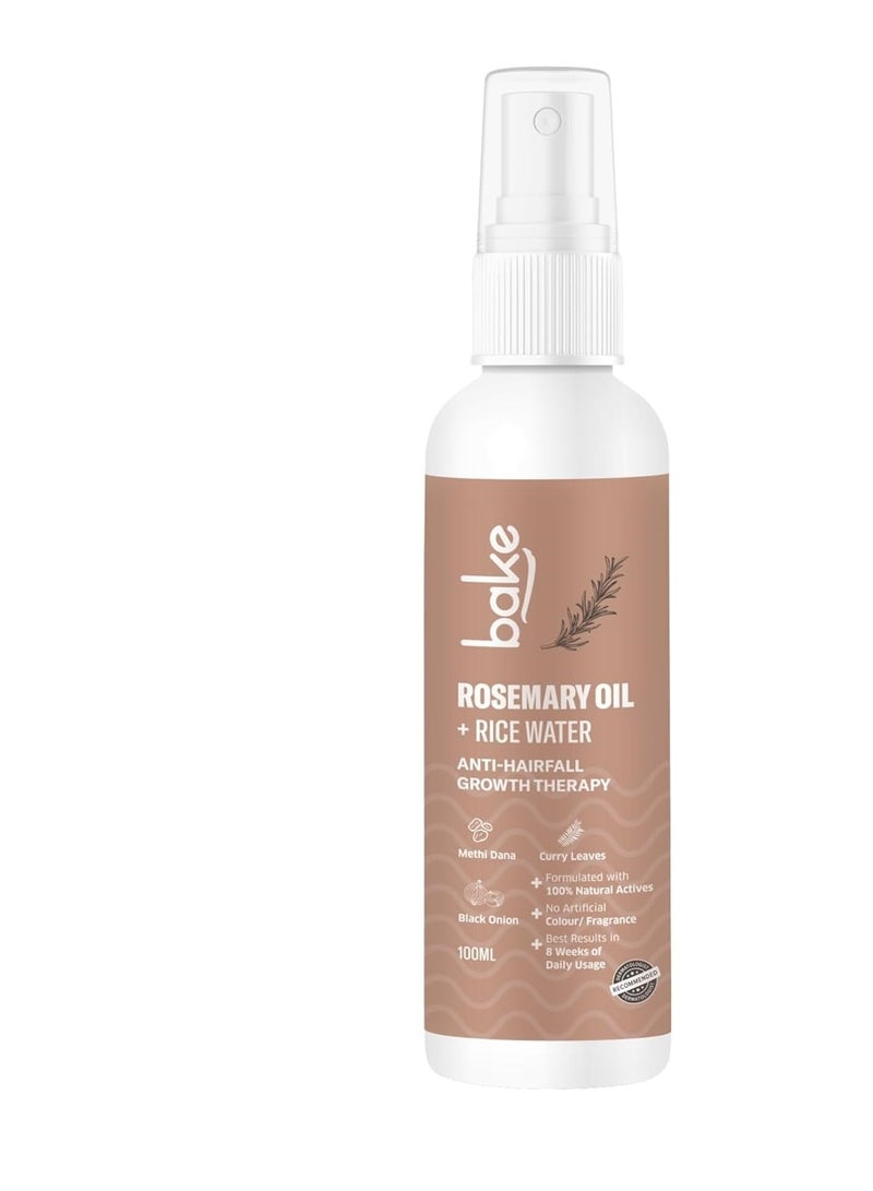 BAKE Rosemary Oil 100ml&Hair Growth Serum Spray50ml with Rice Water & Methi Dana | For Hair Fall, Hair Regrowth & Keratin Treated | Strengthen Hair Follicles | For Women & Men | (Hair Growth Combo - Spray & Nourish) - Image 2