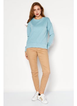 Weatherproof Women Crew Neck Long Sleeves Vintage Sweatshirt, Light Blue  - Image 4