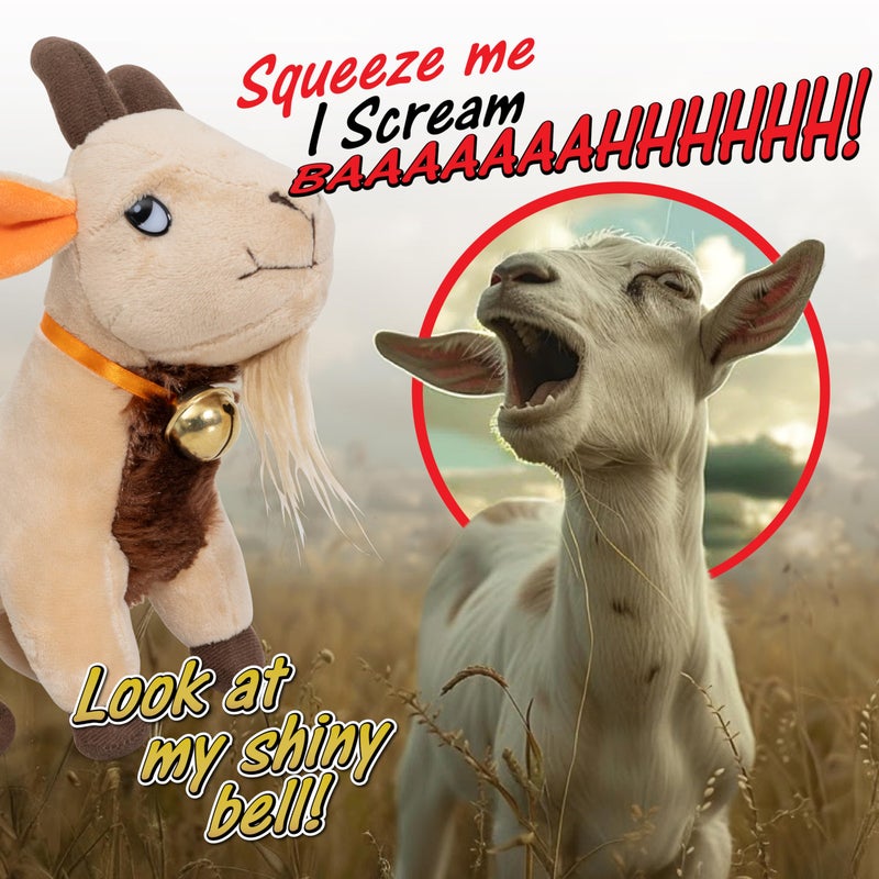 Twiddler Toys Screaming Goat Toy â€“ 11â€ Plush Desk Toy Makes Hilarious Screaming Sound - Funny Gag Gift for Friends and Coworkers - Image 2