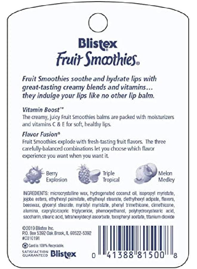Blistex Fruit Smoothies Lip Moisturizers 3 Sticks 0.10 Oz Each Pack Of 6 - Image 3