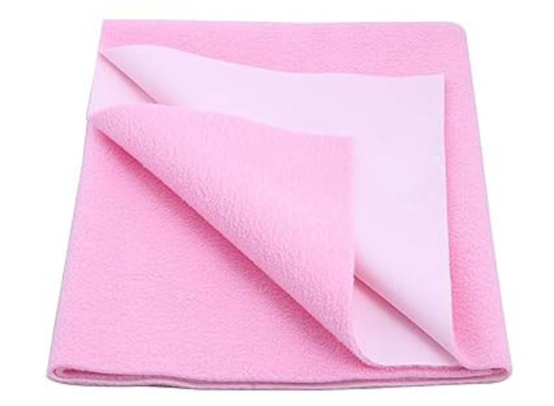 Blenzza Deco™ Cotton New Born Babies Dry Sheet Baby Bed Protecting Mat Pack of 1 (Pink) - Image 1
