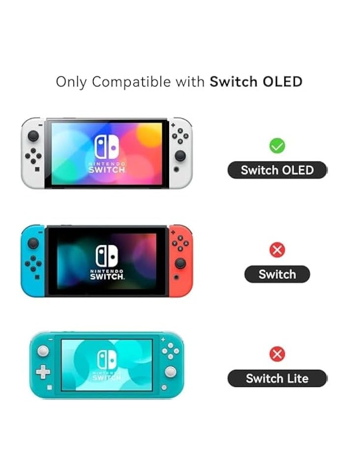 بروماس حافظة لطيفة متوافقة مع وحدة تحكم Nintendo Switch OLED وJoy Con - حافظة غطاء نحيفة ممتصة للصدمات ومضادة للخدش مع تصميم مريح لطراز Switch OLED - أجنحة النجوم (وردي) - Image 2