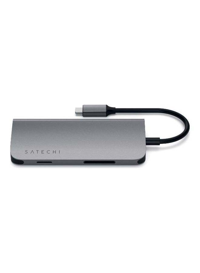 SATECHI Type-C Multi-Port Adapter 1x4K HDMI 1xEthernet 1xUSB-C 3xUSB-A 1xSD 1xMicroSD Space Grey - Image 5