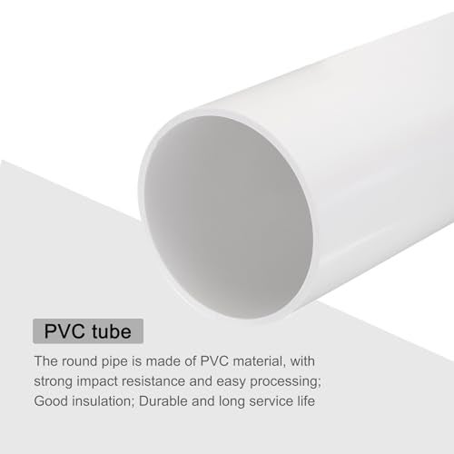 MECCANIXITY أنبوب دائري صلب من PVC MECCANIXITY 101.6 مم ID 110 مم OD 20 سم/8" طول أبيض عالي التأثير لأنابيب المياه، الحرف اليدوية - Image 4