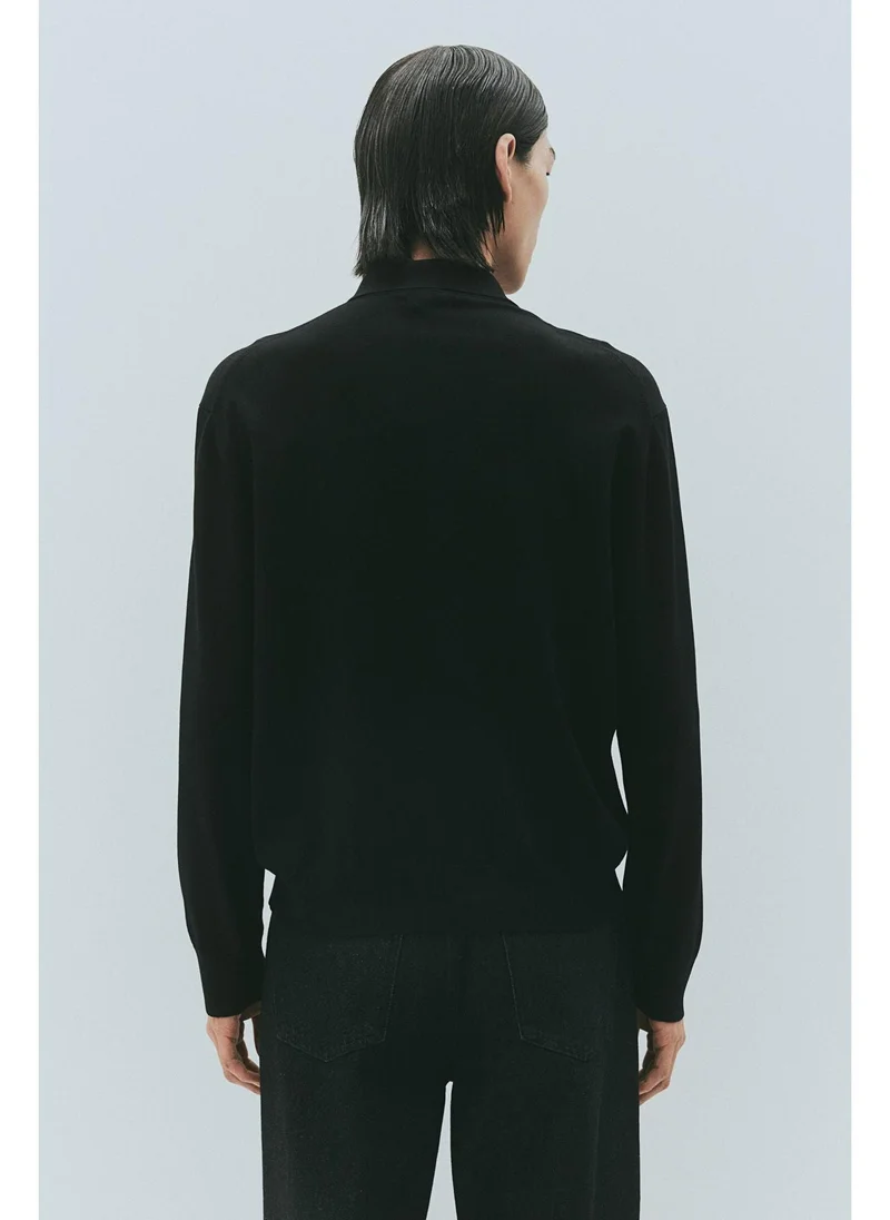 H&M Regular Fit Fine-knit polo shirt