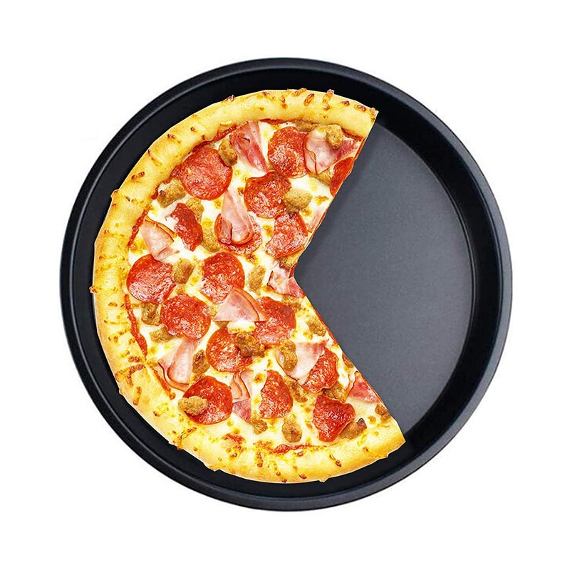 ROYALDEALS - RD ROYALDEALS - RD 9-Inch Round Pizza Tray for Baking | BPA Free Non-Stick Carbon Steel Pizza Pan for Oven, Heat Resistant & Easy to Clean, Pizza Baking Tray for Microwave Oven, Pack of 1 - Image 1