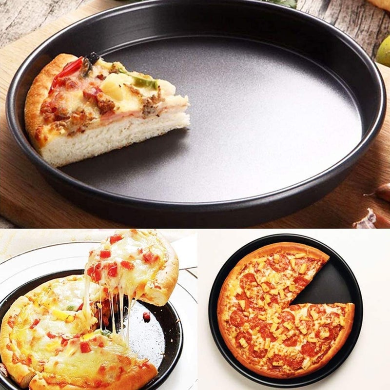 ROYALDEALS - RD ROYALDEALS - RD 9-Inch Round Pizza Tray for Baking | BPA Free Non-Stick Carbon Steel Pizza Pan for Oven, Heat Resistant & Easy to Clean, Pizza Baking Tray for Microwave Oven, Pack of 1 - Image 5
