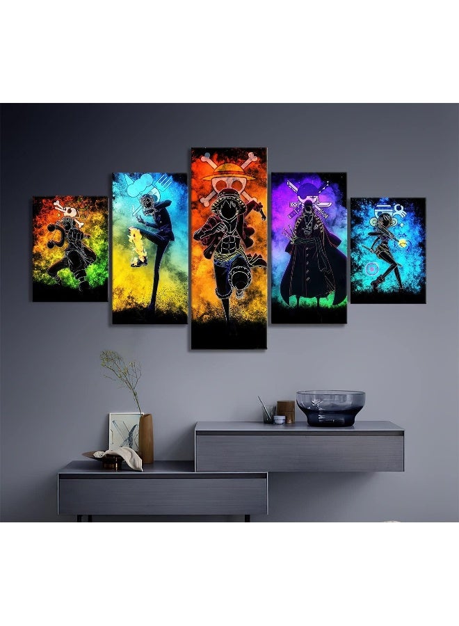 BPA One Piece Poster one piece wanted posters， Anime Canvas Wall Art luffy wanted poster HD Print Painting Decoration Pictures Modern for Living Bathroom Room Dining Room Home Decor 5 Pieces Unframed - Image 2