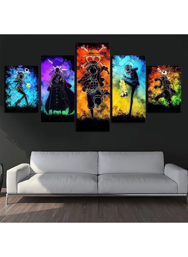 BPA One Piece Poster one piece wanted posters， Anime Canvas Wall Art luffy wanted poster HD Print Painting Decoration Pictures Modern for Living Bathroom Room Dining Room Home Decor 5 Pieces Unframed - Image 4