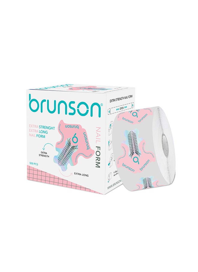 brunson Nail Extra Strength Long Nail Form 500 Pieces BNFES  - Image 1