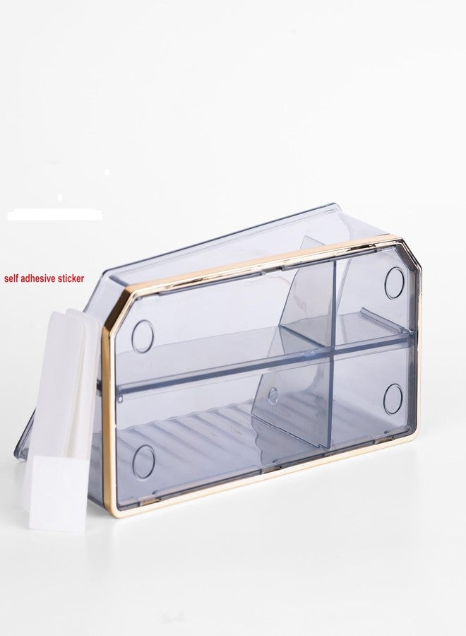 Furret Four Compartment Cosmetic Display Cases Makeup Item Brush, Lipstick Storage Organizer Holder Box Case,Transparent box - Image 4