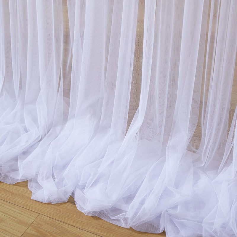 Suppromo 10ft x 10ft White Tulle Backdrop Curtains for Parties Wedding Bridal Shower 1 Panel Sheer Backdrop Curtains White Drapes for Backdrop for Baby Shower Birthday Party Photo Background Home Decorations - Image 5