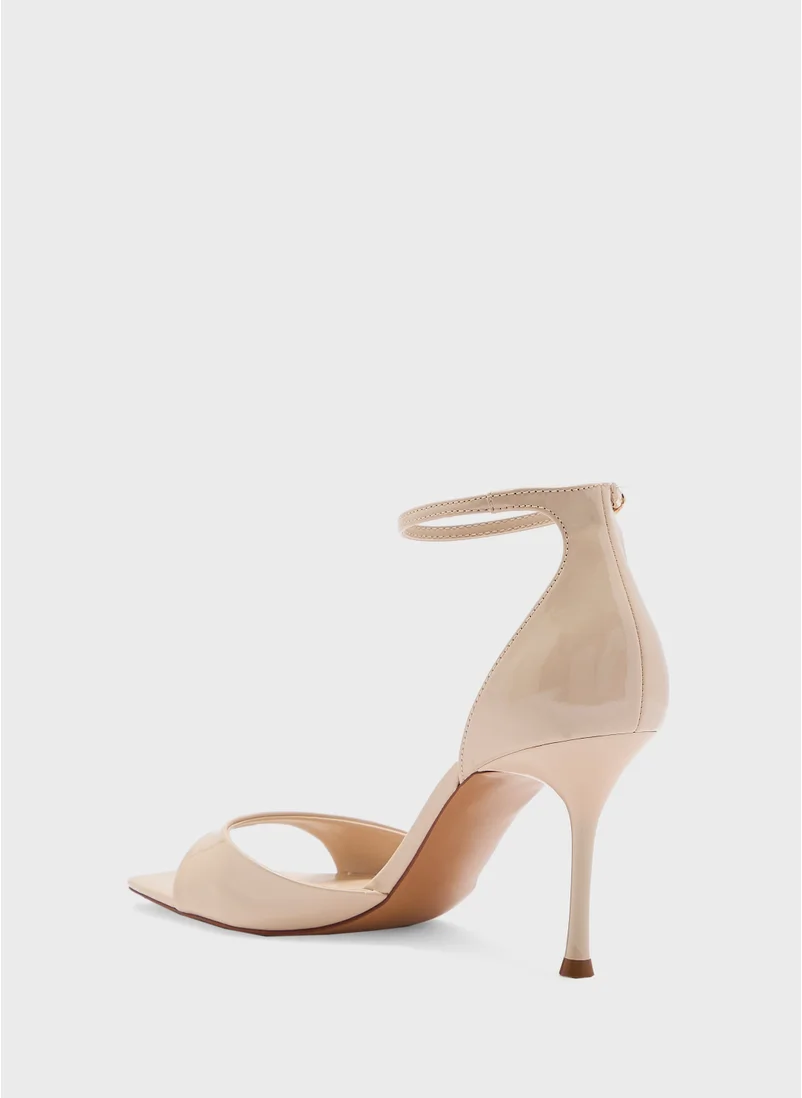 مانجو Patent Leather Effect Heeled Sandal