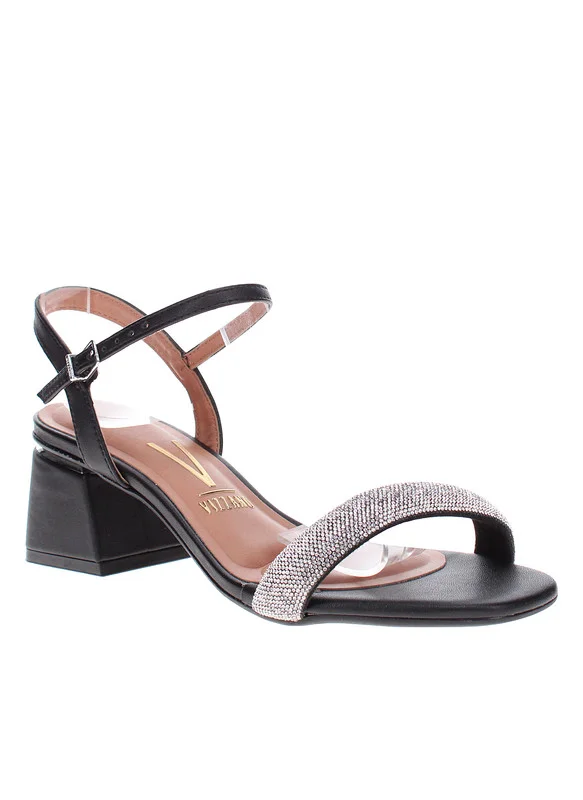 VIZZANO Mid Heels Sandals for Women – Sling Back Heel Sandals for Girls with Ankle Strap