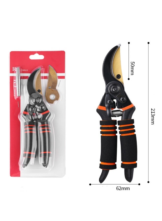 مجموعة من ثلاث قطع من مقصات التقليم الجانبية - مقصات حدائق فائقة الجودة وحادة للغاية، مقصات تقليم للبستنة، مقصات تقليم يدوية لسياج الحدائق - مقصات حدائق بشفرات حادة من الفولاذ SK5 ومقبض ناعم مبطن - Image 2