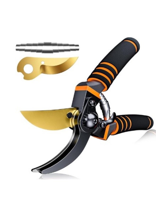 مجموعة من ثلاث قطع من مقصات التقليم الجانبية - مقصات حدائق فائقة الجودة وحادة للغاية، مقصات تقليم للبستنة، مقصات تقليم يدوية لسياج الحدائق - مقصات حدائق بشفرات حادة من الفولاذ SK5 ومقبض ناعم مبطن - Image 1