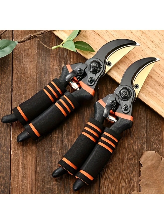 مجموعة من ثلاث قطع من مقصات التقليم الجانبية - مقصات حدائق فائقة الجودة وحادة للغاية، مقصات تقليم للبستنة، مقصات تقليم يدوية لسياج الحدائق - مقصات حدائق بشفرات حادة من الفولاذ SK5 ومقبض ناعم مبطن - Image 4