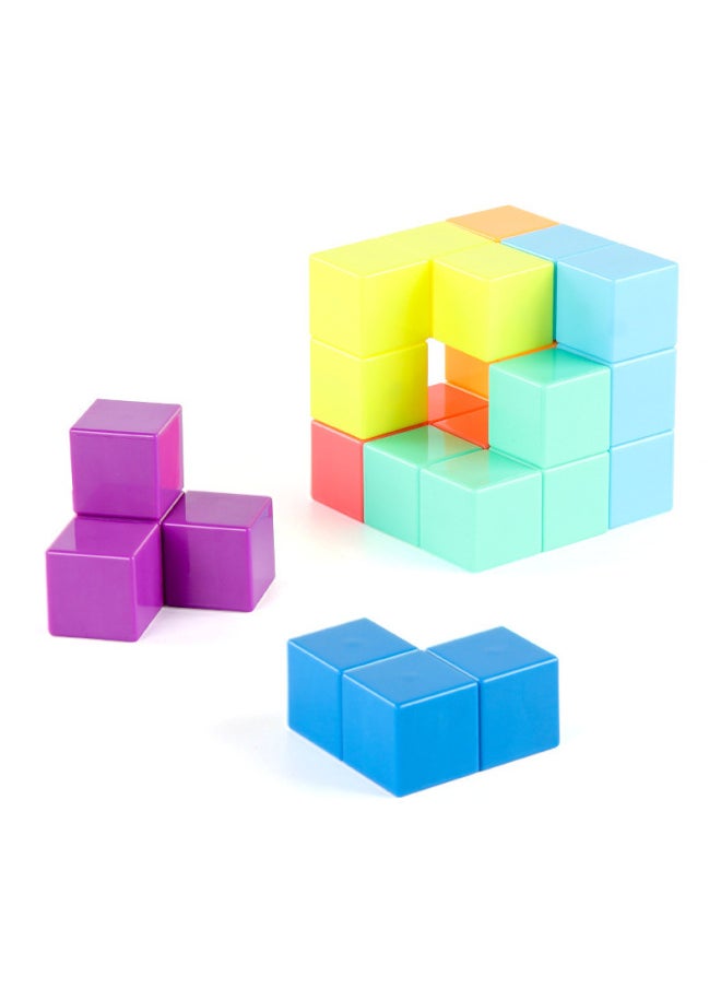 null - Transparent Magnetic Building Block Rubik's Cube Tangram Three-dimensional Puzzle Tetris Magnetic Rubik's Cube Building Block Toy-Color:Yj8392 Transparent-window Box English 214.4g - Image 1