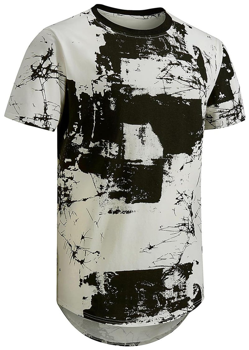 Keasmto Mens T Shirts Hip Hop Casual Stylish Cool Shirt Graphic Fashion Short Sleeve Novelty Tees T-Shirts Hipster Tops T-White-01 S - Image 3