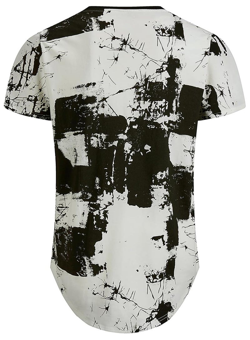 Keasmto Mens T Shirts Hip Hop Casual Stylish Cool Shirt Graphic Fashion Short Sleeve Novelty Tees T-Shirts Hipster Tops T-White-01 S - Image 4