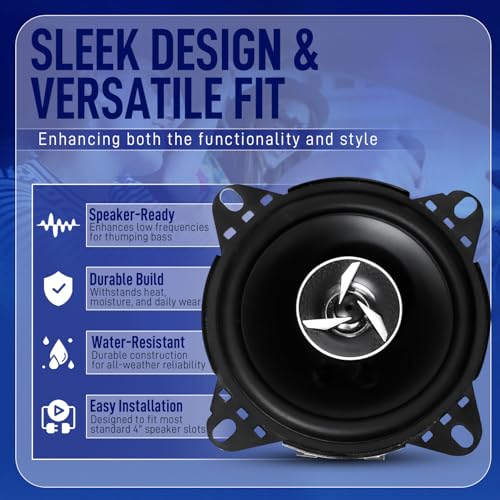 Wagzo-Component Speaker for Car 400 Watts 2Way Coaxial Music System with Bass Woofer Sound 4-Inch Stereo System for Car 280W Max Output - Image 3