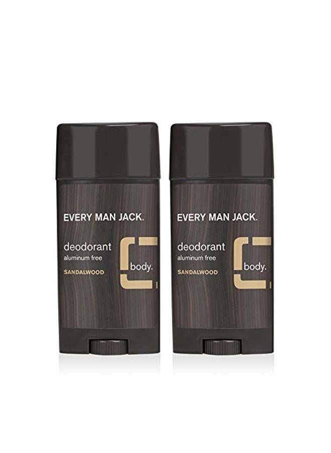 Every Man Jack - Men's Natural Deodorant - Sandalwood | 3-ounce Twin Pack - 2 Sticks Included | Naturally Derived, Aluminum Free, Parabens-free, Pthalate-free, Dye-free, and Certified Cruelty Free - Image 1
