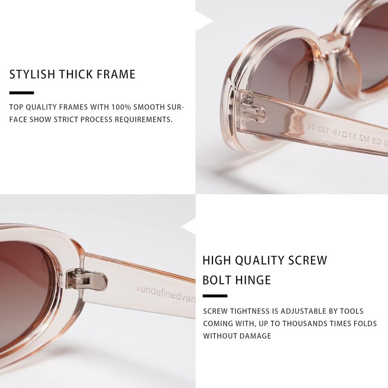 VANLINKER Polarized Retro Oval Sunglasses for Women and Men Small 90s Style VL9580 - Image 4