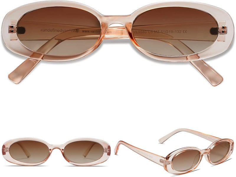 VANLINKER Polarized Retro Oval Sunglasses for Women and Men Small 90s Style VL9580 - Image 2