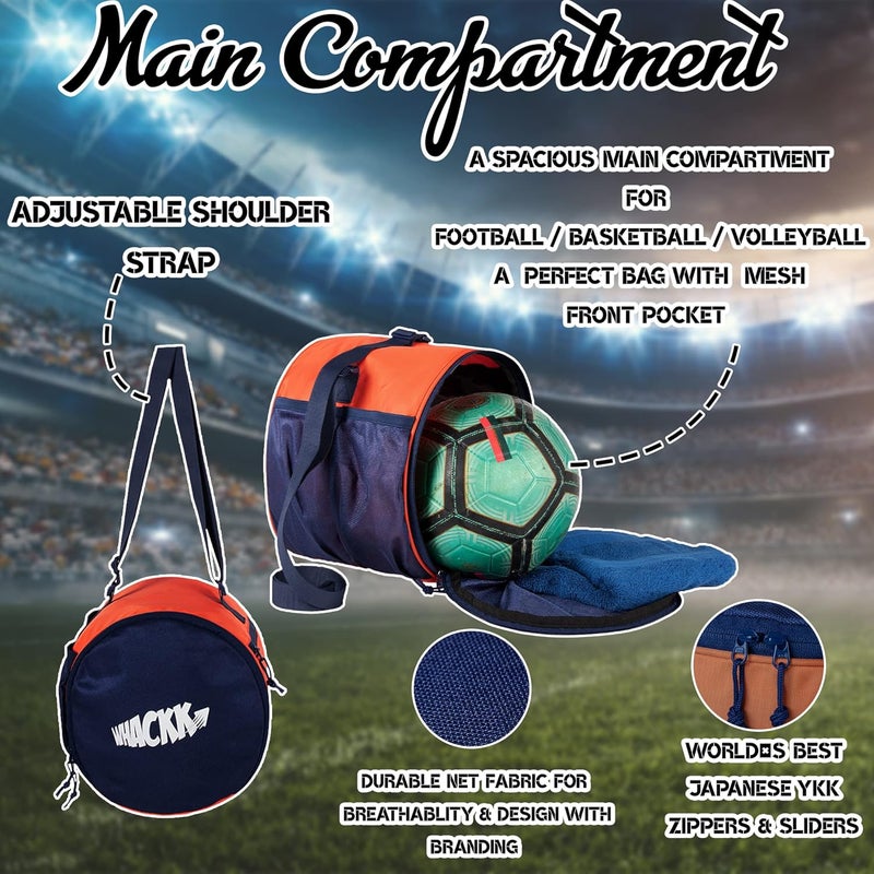 WHACKK Kick Soccer Football Equipment Bags|Basketball Volleyball Bags |Adjustable Strap Backpack |Easy Access Pocket Mesh Bottle Holders | Ball Bag |Kitbag |Bag - Image 3
