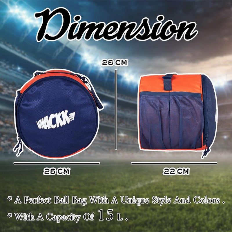 WHACKK Kick Soccer Football Equipment Bags|Basketball Volleyball Bags |Adjustable Strap Backpack |Easy Access Pocket Mesh Bottle Holders | Ball Bag |Kitbag |Bag - Image 2