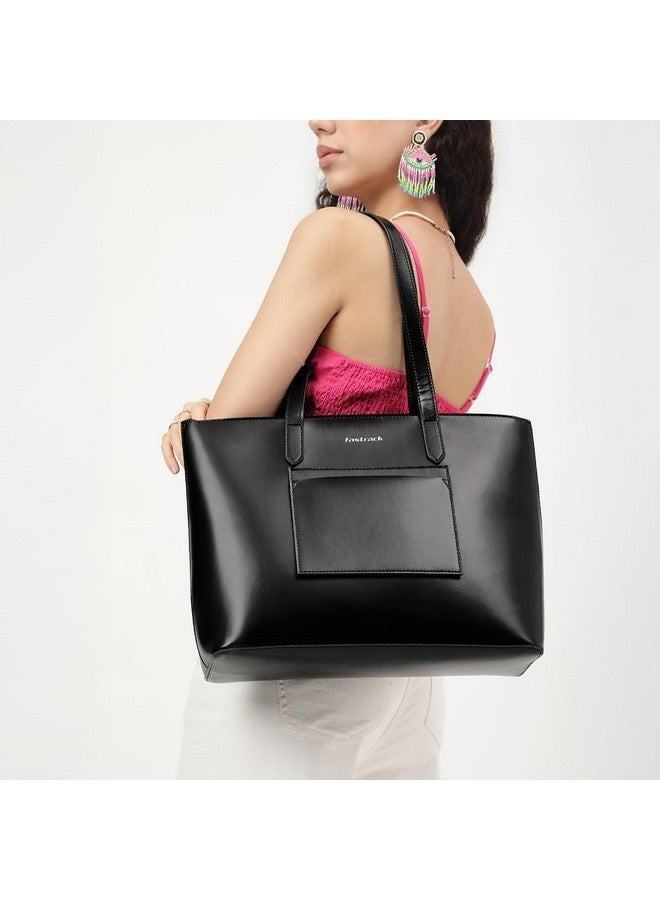 Fastrack PU Structured Tote Bag with Cut Work for Women, Girls and Ladies | College & Office Ready Tote Bag - Image 2