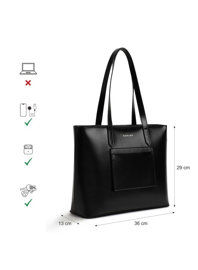 Fastrack PU Structured Tote Bag with Cut Work for Women, Girls and Ladies | College & Office Ready Tote Bag - Image 4