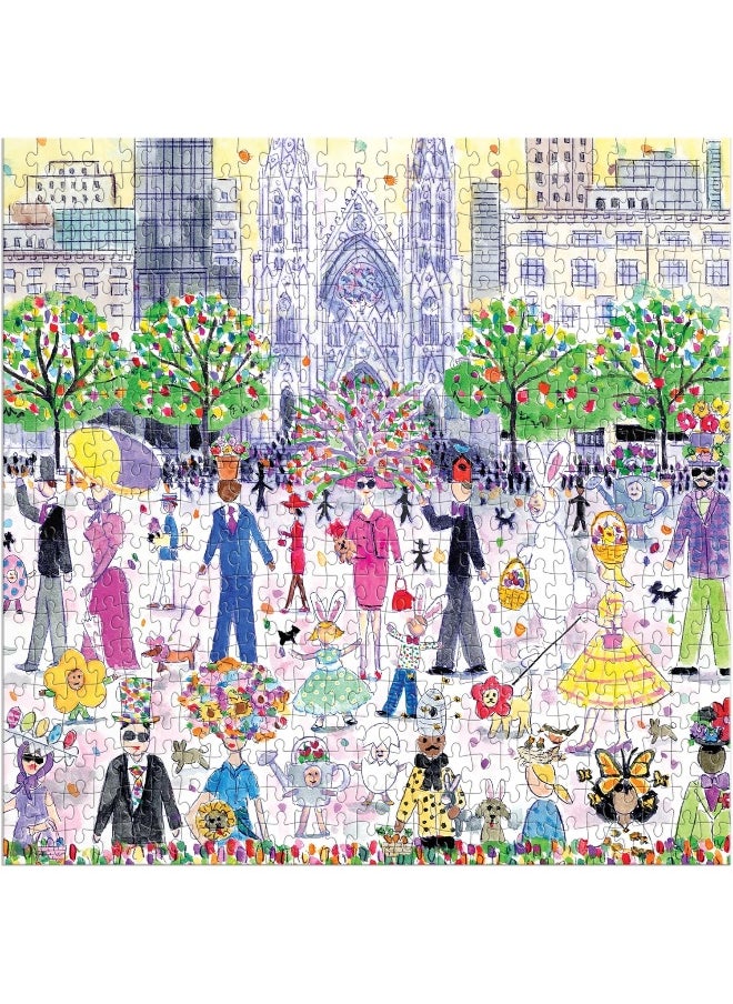 Galison Easter Parade – 500 Piece Michael Storrings Puzzle Featuring The Joy and Energy of A Springtime Easter Parade  - Image 1