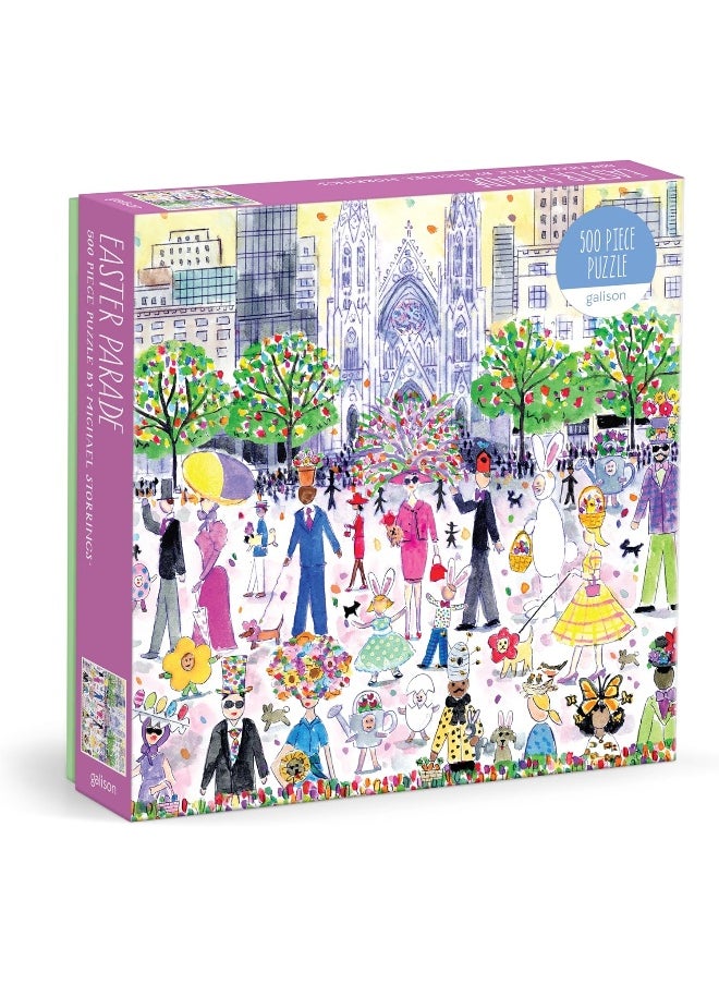 Galison Easter Parade – 500 Piece Michael Storrings Puzzle Featuring The Joy and Energy of A Springtime Easter Parade  - Image 3
