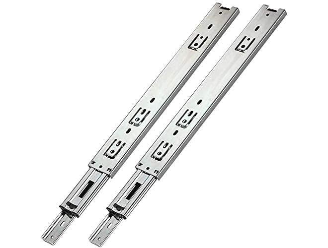 SAMEILI قناة درج مع قناة تلسكوبية، زوج 1 بطول 14" آلية درج مع تمديد كامل كرات محامل للأدراج الخشبية والمعدنية في المطبخ، خزانة الملابس - Image 2