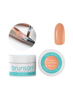 brunson Sculpting Camouflage Uv Builder Gel Balanced Level Gel Uv Sculpting Nail Gel System 30Ml Coral Sparkle Bg057 