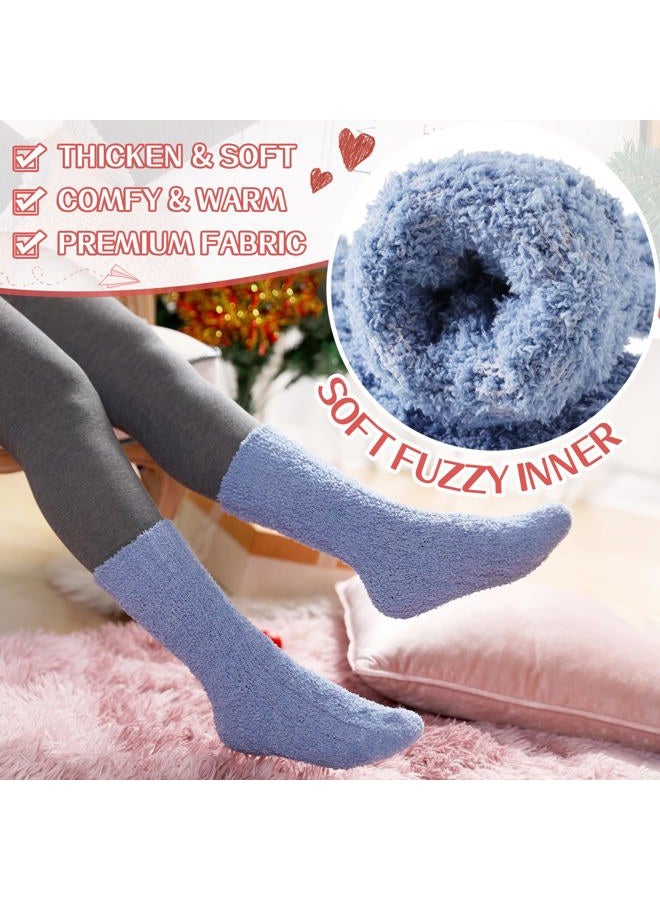 Eyean Womens Fuzzy Socks Soft Warm Fluffy Socks Winter Sleep Thermal Plush Casual Cozy Home Socks, 5 Pairs Colors 03, One size - Image 3