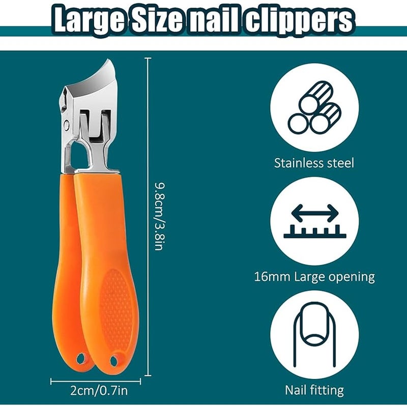 Fauppt Wide Jaw Opening Anti-Splash Slanted Nail Clipper,2026 Fingernail and Toenail Clippers Cutters for Seniors Women Men,Slanted Nail Clipper Nail Clippers for Home Use (black-2pcs) - Image 3