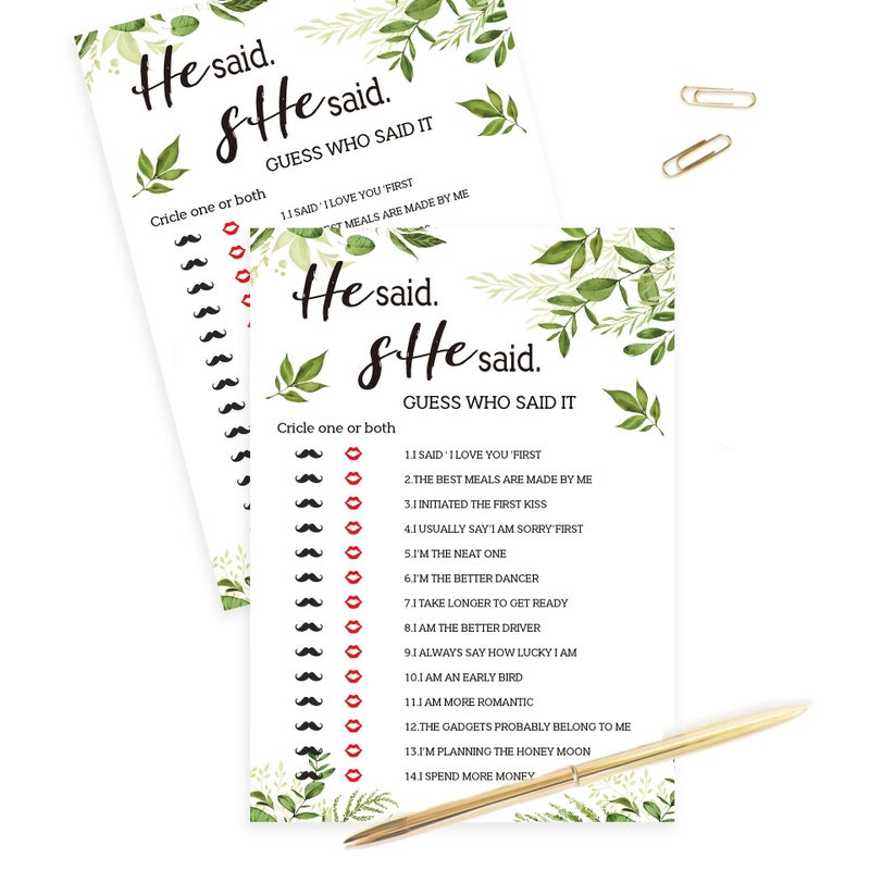 10 Wedding Party Game Cards for Bridal Shower - Image 1