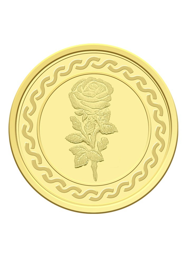 2g Gold Coin with Flower & UAE Heritage Building Design - 2 Grams 24KT 999.9 Purity