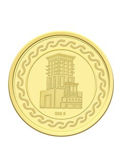FK Jewellers 2g Gold Coin with Flower & UAE Heritage Building Design - 2 Grams 24KT 999.9 Purity  - Image 1