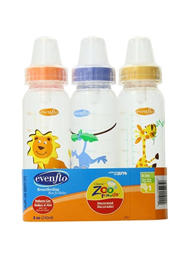 Even Flo Best For Baby 1338311 8 Oz Bottle With Standard Nipple Assorted Colors 3 Count