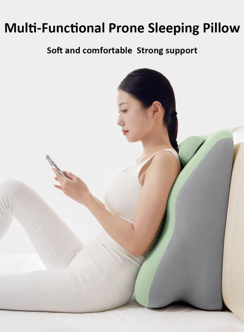 EzzySo وسادة ظهر مثلثة للراحة وسادة وضع الساق وسائد للجلوس على السرير وسادة فوم ميموري لدعم الظهر وسادة قراءة للسرير والأرائك لتخفيف آلام الظهر والساق وحرقة المعدة ومكافحة الشخير - Image 3