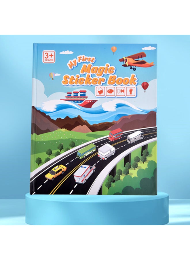 كتاب جيلي التنوير للتعليم المبكر للأطفال، كتاب هادئ محمول للأطفال تعليم مونتيسوري للتعليم المبكر، لعبة ألغاز مغناطيسية - اللون: كتاب جيلي سحري - حركة المرور - Image 1