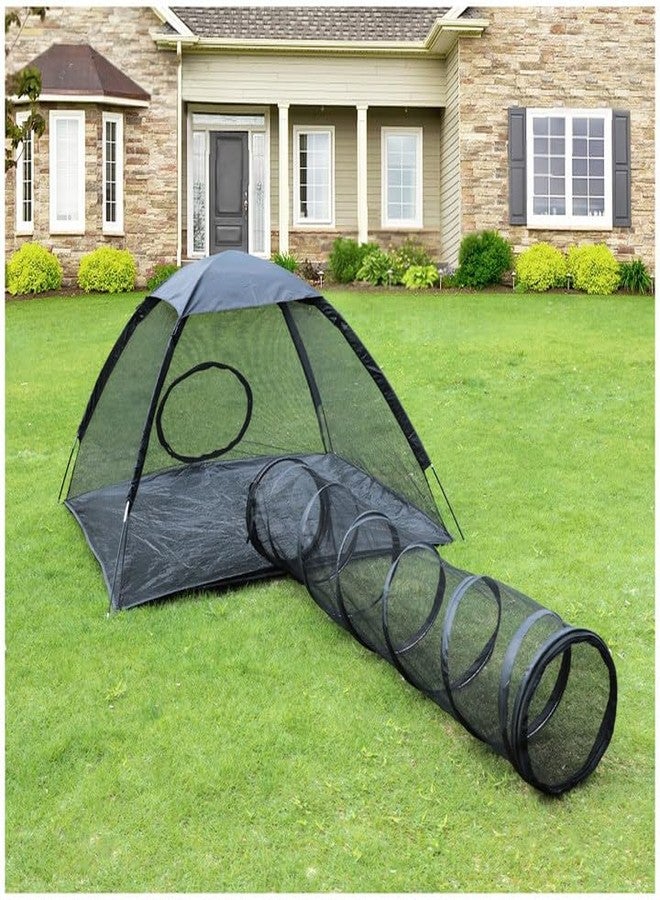 Rest-Eazzzy Cat Tent Outdoor, Pet Enclosure Tent Suitable for Cats and Small Animals, Indoor Playpen Portable Exercise Tent with Carry Bag(Pet Tent& Tunnel) M - Image 1