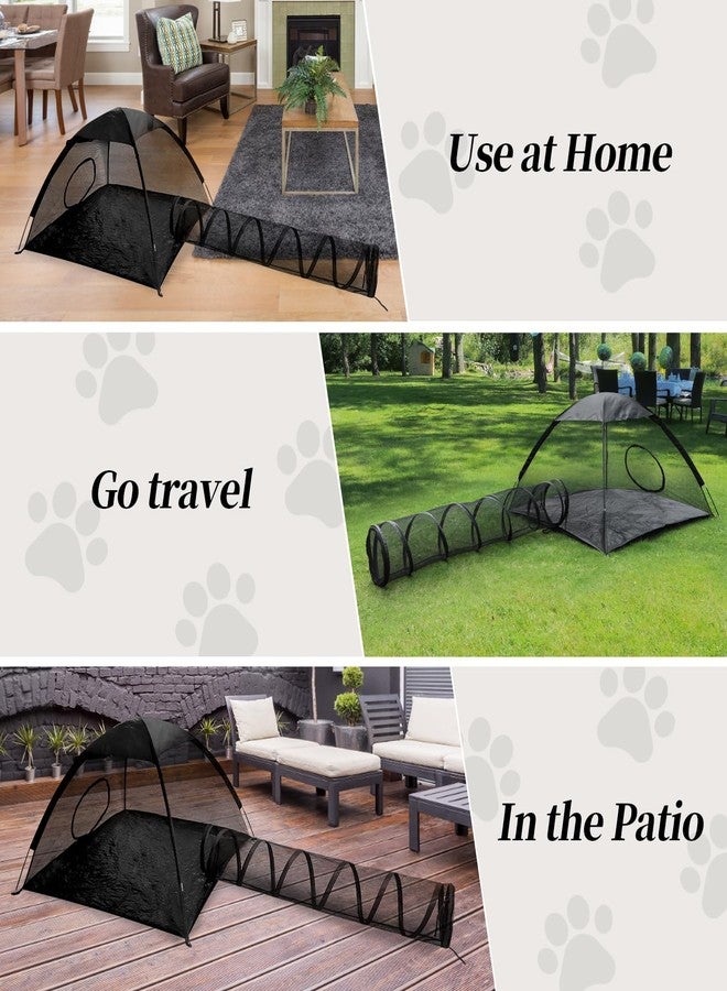 Rest-Eazzzy Cat Tent Outdoor, Pet Enclosure Tent Suitable for Cats and Small Animals, Indoor Playpen Portable Exercise Tent with Carry Bag(Pet Tent& Tunnel) M - Image 3