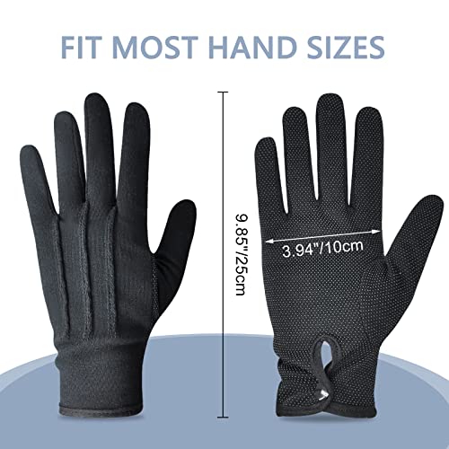 Fittia Black Parade Gloves with Grip: Non-Slip for Men & Women with Snap Cuff, Breathable Cotton, Costume Honor Guard Gloves, 1 Pair - Image 5